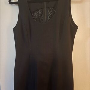 Forever 21 Black Midi Dress with Lace Detail